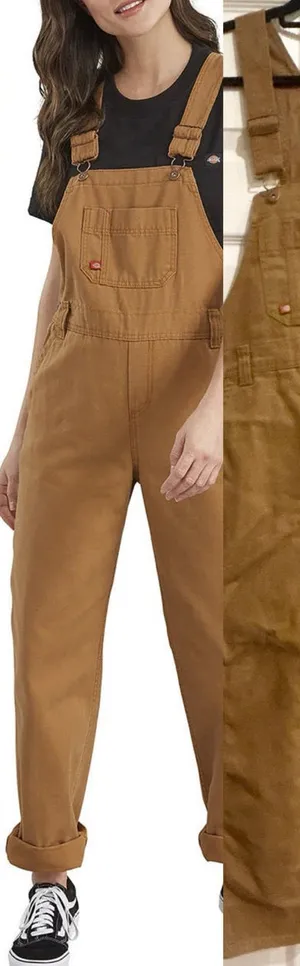 Dickies NWT Relaxed Fit Bib heritage Overalls - Rinsed Brown Duck size M thumbnail 1