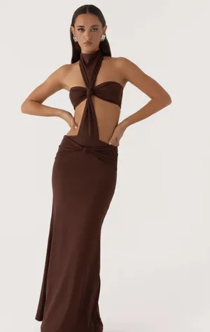 Peppermayo elinor brown maxi dress  thumbnail 1