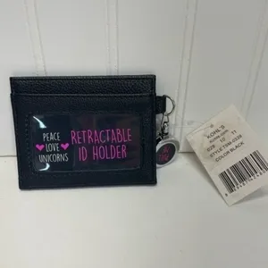 Retractable ID Badge Holder Wallet Black Card Case Lanyard NEW thumbnail 4