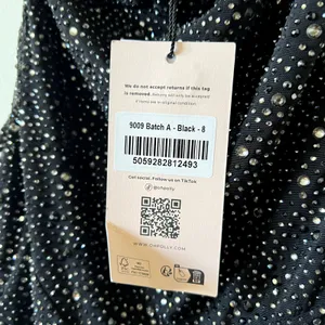 Oh Polly Zahira Embellished One-Shoulder Mini Dress in Black Size 4 New thumbnail 10