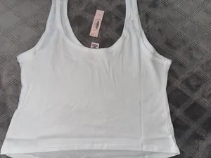 Victoria’s Secret 100% Cotton Tank & Shorts Pajama Set white size L thumbnail 9
