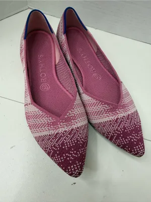 Rothy’s The Point Pink Plaid Limited Edition Breast Cancer Women’s Sz 9w thumbnail 8