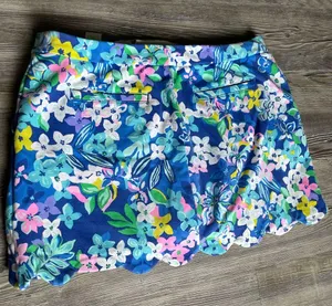 Lilly Pulitzer Vibrant Blue Floral Mini Skirt thumbnail 4