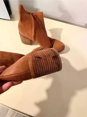 TOMS Tan Leather Block Heel Ankle Boot thumbnail 10