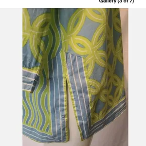 Gretchen Scott Green‎ Blue 100% Cotton Tunic Top Swim Summer Beach Size Small thumbnail 4