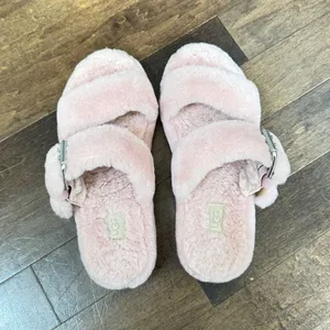 UGG Plush Shearling Slide Sandals in Light Pink size 8 thumbnail 1
