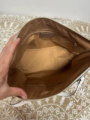 Coach Gallery Cream Leather Tote with Front Zip and Gold Hardware with Dustbag thumbnail 11