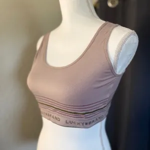 Lucky Brand Womens‎ Seamless Logo Striped Bralette Mauve Size 1X thumbnail 5