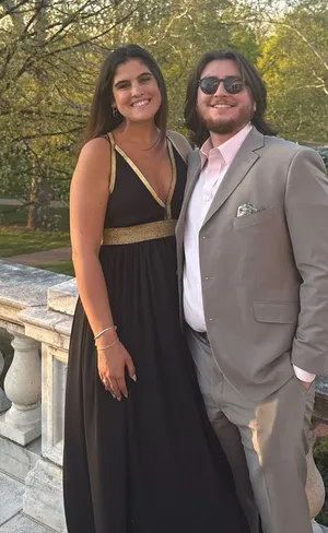 Black and gold formal dress thumbnail 1