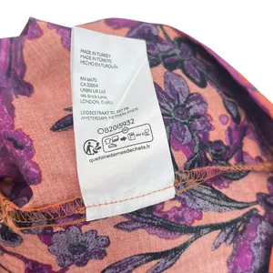 Anthropologie The Somerset Puff-Sleeve‎ Maxi Dress Floral Orange Purple Small thumbnail 11