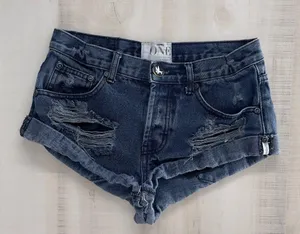 ONE TEASPOON DENIM bandits cutoff sexy distressed denim shorts black 24 thumbnail 1