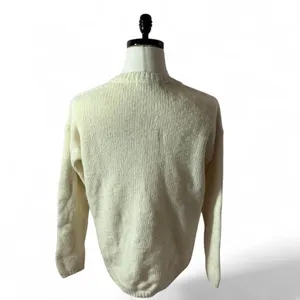 Marsh Landing Knit Sweater Crewneck Long‎ Sleeve Ivory Casual Lambswool thumbnail 2