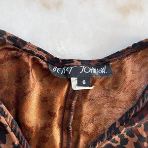 Rare 90s Vintage Betsey Johnson Leopard Print Slip Dress Maxi Bias Cut Size 6 thumbnail 3