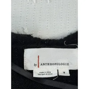 by Anthropologie Black Open Front Cardigan Sweater Knit‎ Cozy Small S thumbnail 6