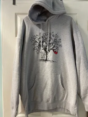 Taylor Swift All Too Well Pullover Hoodie Size 3XL Gray. Red Album. thumbnail 2