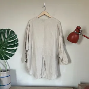 La. Fixsun Linen Button Henley Tunic Tan Size XL thumbnail 9