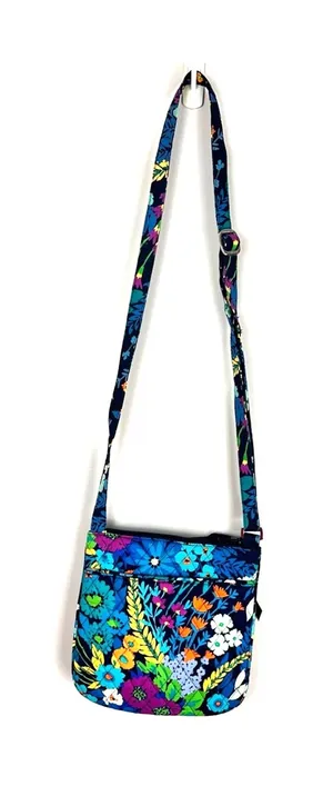 Vera Bradley Navy Floral Multi-Color Quilted Crossbody Bag Spring Feminine EUC thumbnail 1