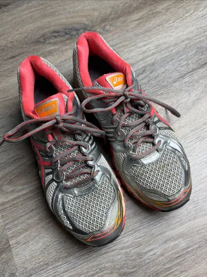 ASICS GEL-Nimbus 15 FluidRide Running Shoes Gray Pink Orange Size 10.5 thumbnail 1