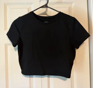 wild fable Black Cropped Crew Tee thumbnail 1