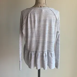 Free People We the Free Babydoll Peplum Purple Off White Top Size XS thumbnail 8