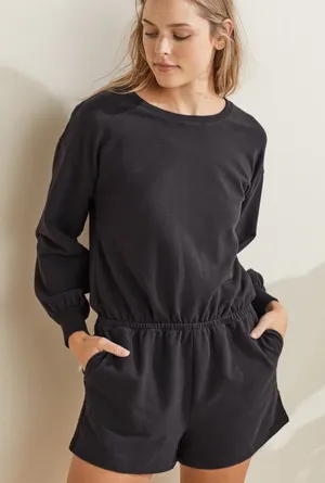 UpWest Charcoal Romper‎ Black Size M thumbnail 1