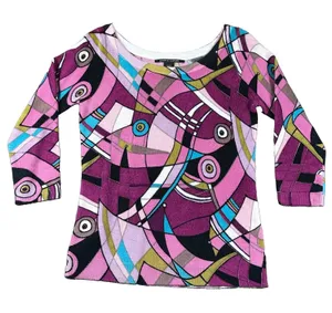 Pierre Cardin Colorful Retro Artsy Sweater Womens Medium Y2K Festival 90s VTG thumbnail 1