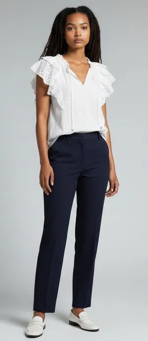 Entro White Floral Top Lg thumbnail 1