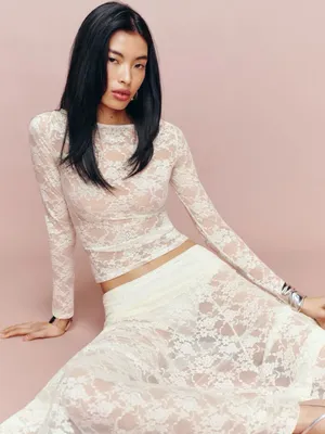 Reformation Adriano Lace Knit Top thumbnail 1