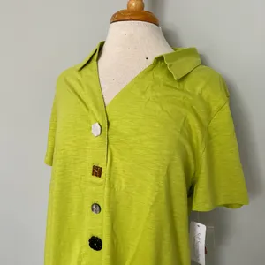 NEW NWT Soft Surroundings Lime Green Midi Dress thumbnail 6