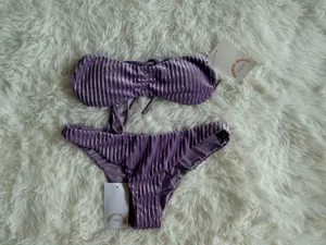 Dippin Daisys Purple Velvet Bikini Set Size S thumbnail 4