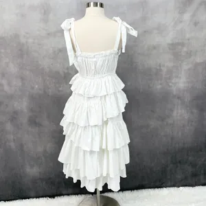 Idem‎ Ditto Womens Sun Dress Small Cotton Tiered Ruffle Cottagecore Coquette thumbnail 6