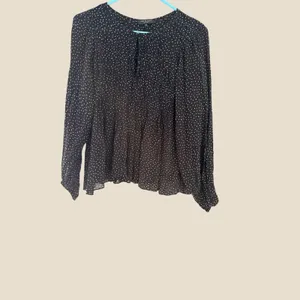 Rag & Bone Black White‎ Polka Dot Pleated Keyhole Blouse XS Coquette Career thumbnail 2