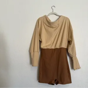 Nwot Free People Fp Movement Camel Guiding Light Layered Shortsie Romper Shorts thumbnail 12