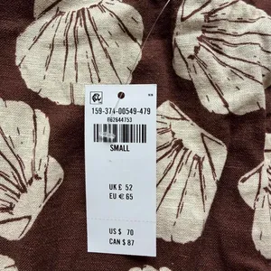 NWT Abercrombie & Fitch Open Back Halter Linen Blend Mini Dress in Seashell Print - S thumbnail 7