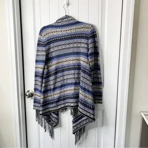 Velvet Graham‎ Spencer wool aztec southwestern fringe sweater cardigan western M thumbnail 3