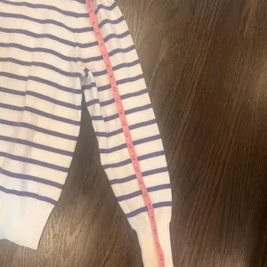 Striped Purple and White Women's Crew Neck Sweater thumbnail 2