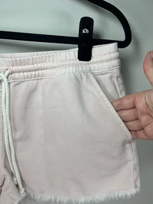 Aerie Pull-On Raw Hem Shorts Pale Pink Pockets Beachy Coastal Vacation Sz Medium thumbnail 4