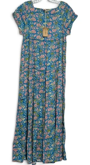 Natural Life Berkley Maxi Dress Blue Pink Green Cream Floral Small thumbnail 1
