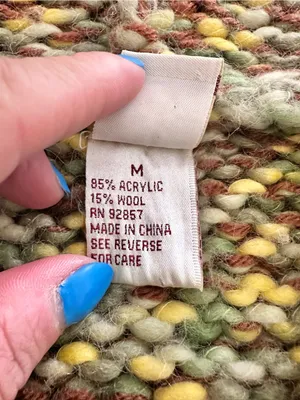Vintage Y2K Chunky Knit Textured Hooded Sweater in Olive Mix Wool Blend thumbnail 7