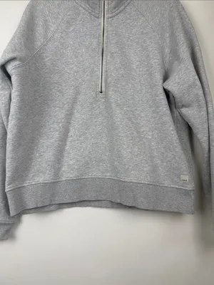 Vuori Restore Half Zip Fleece Pullover Long Sleeve Light Heather Gray Top Medium thumbnail 5