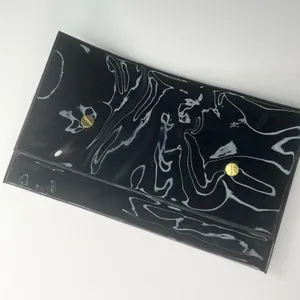 Sephora Transparent Clear MakeUp Toiletry Travel Wet Clutch Bag Black New thumbnail 1