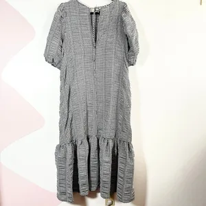 ASOS Design Gingham Maxi Dress Womens 6 Puff Sleeve Milkmaid Cottagecore‎ thumbnail 3