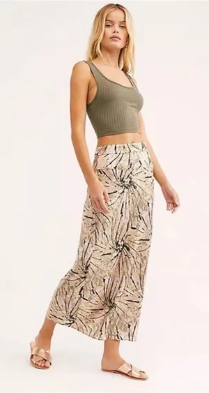Free People Normani Bias Skirt in Magic Smoke Combo Size 2 Tie Dye Boho Festival thumbnail 1