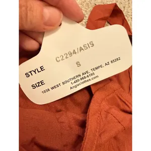 NWT Boho Lace Up Peplum Cami Top Rust Orange Crochet Waist Angie Small thumbnail 7