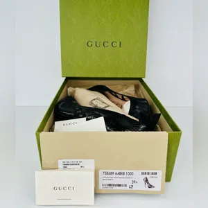 Gucci Python Embossed Leather & Mesh GG Rhombus Heel Pumps Size EU 39.5 thumbnail 2