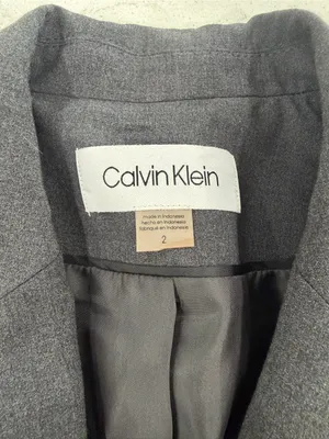 Calvin Klein Charcoal Gray Tailored Two-Button Blazer thumbnail 3