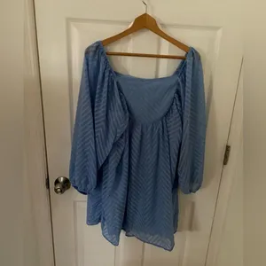 NEW Boho Dresses Square Neck A Line Beach Mini Dress Long Sleeve Women M thumbnail 2