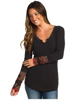 Rare Free People Black Kombucha Cuff Thermal ASO Vampire Diaries thumbnail 1