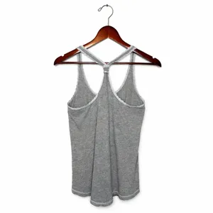 Hollister Womens Y2K Grey Lace Trim Racerback Tank Size M Heathered Cotton thumbnail 4