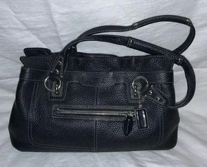 Coach Penelope M0949 F14686 Black Pebble Leather Vintage Satchel Purse thumbnail 1